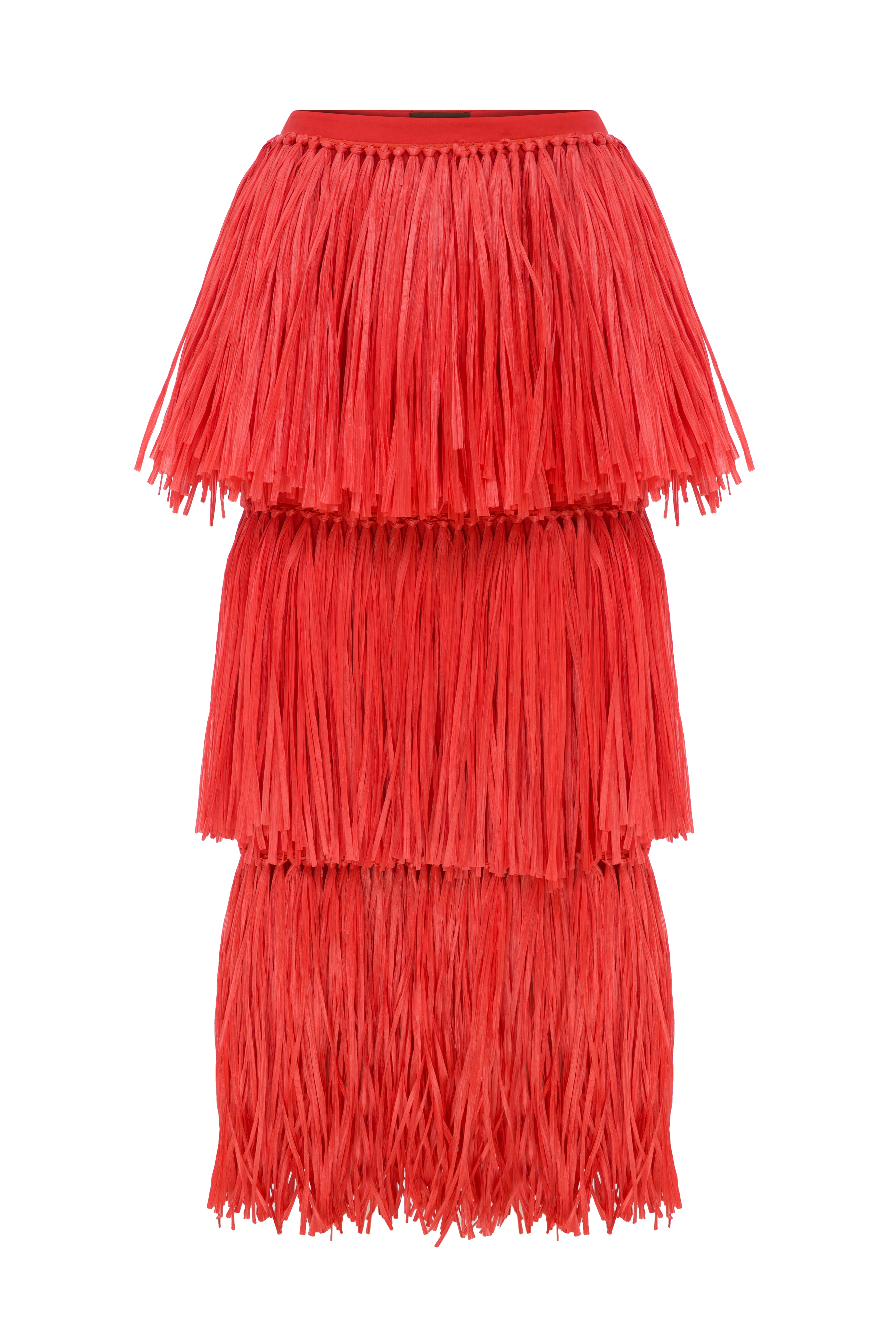 ALORA - Maxi Skirt With Raffia Fringe Trims – ANIM