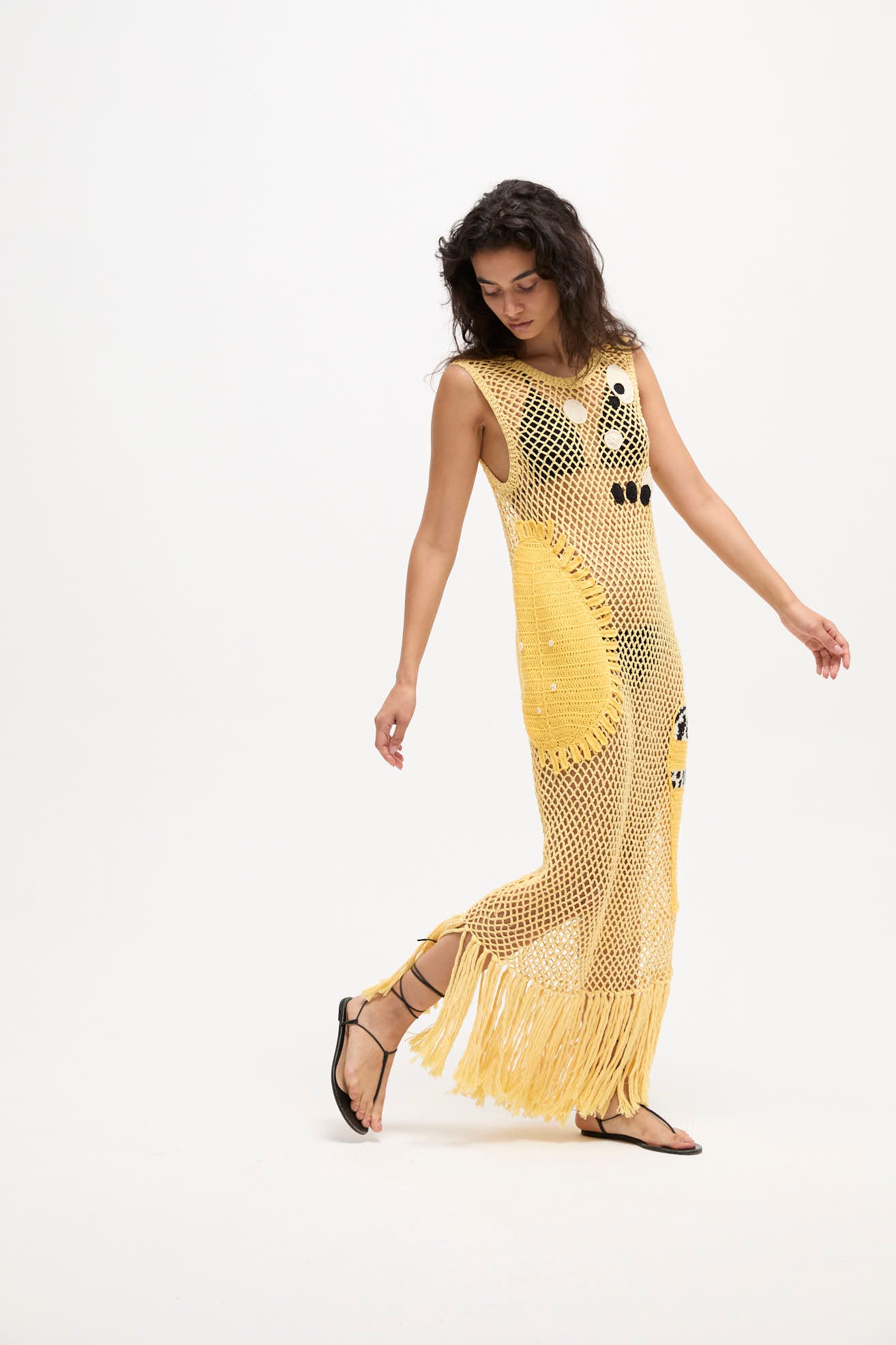 AZRA - Handmade Crochet Yellow Maxi Dress – ANIM