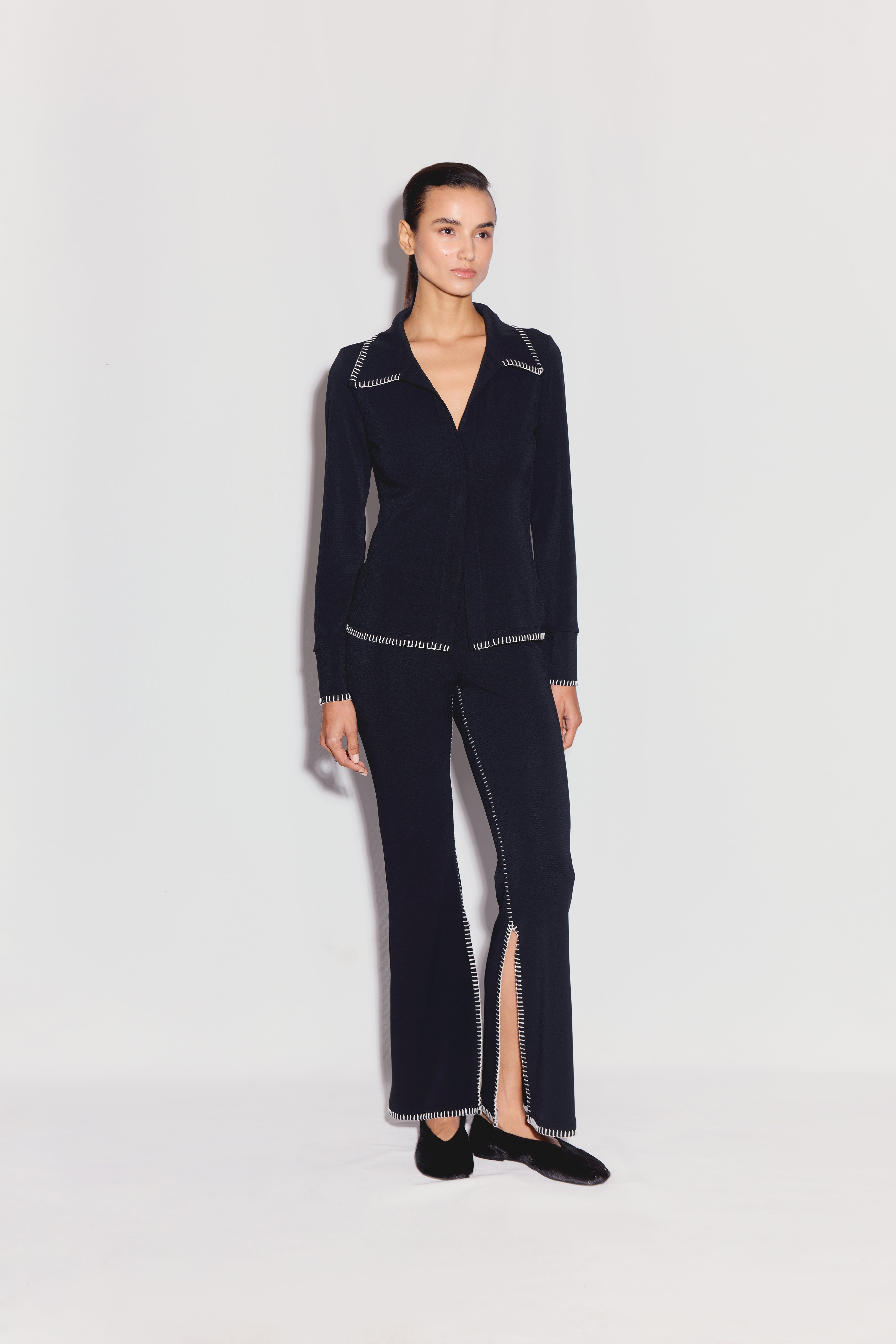 トップス THE DAY BORDER LONG SLEEVE BLACK size2 BORDER LONG SLEEVE T-SHIRT – THE DAY