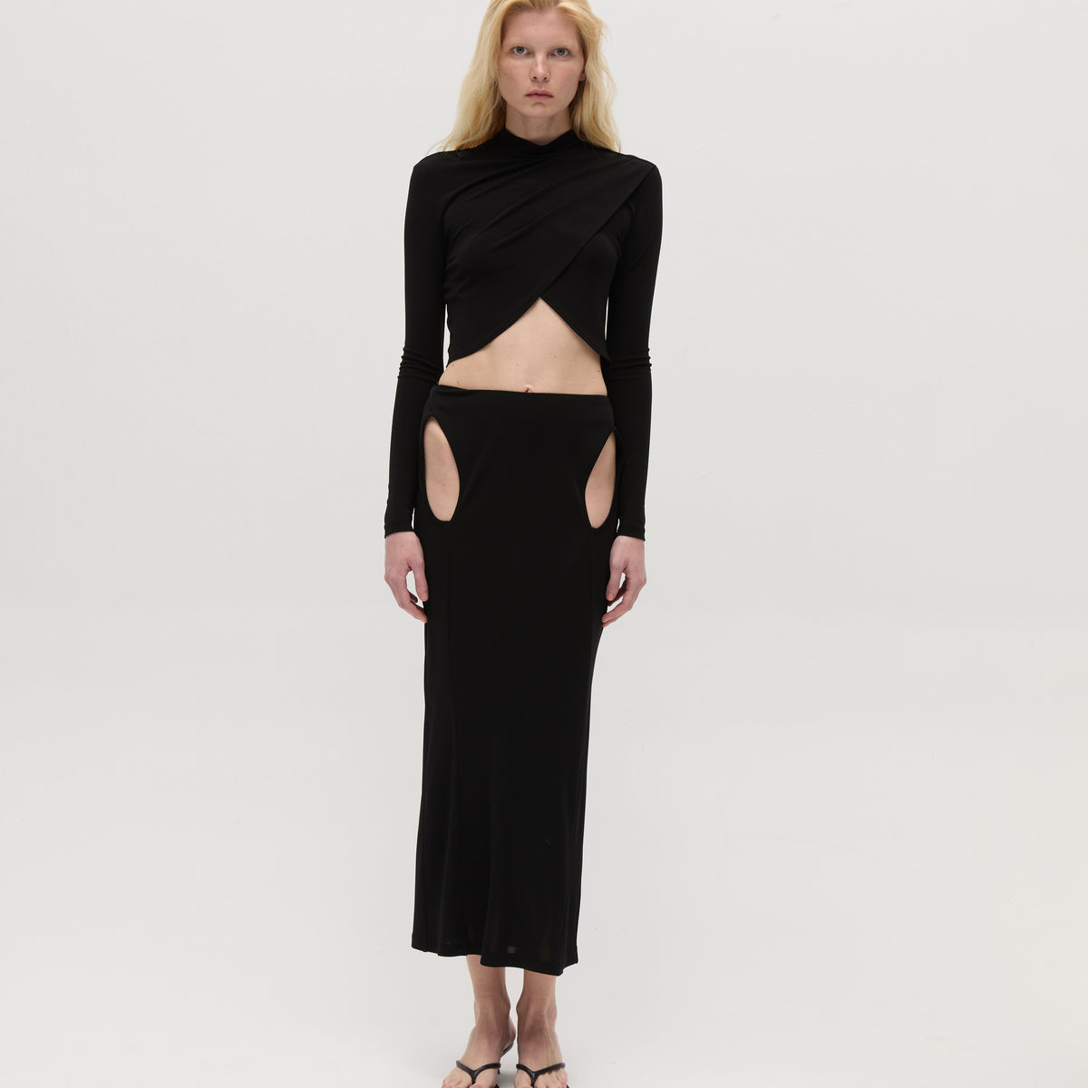 Shop Front Anim MELI - Midi Skirt With Cut Details On The Front – ANIM