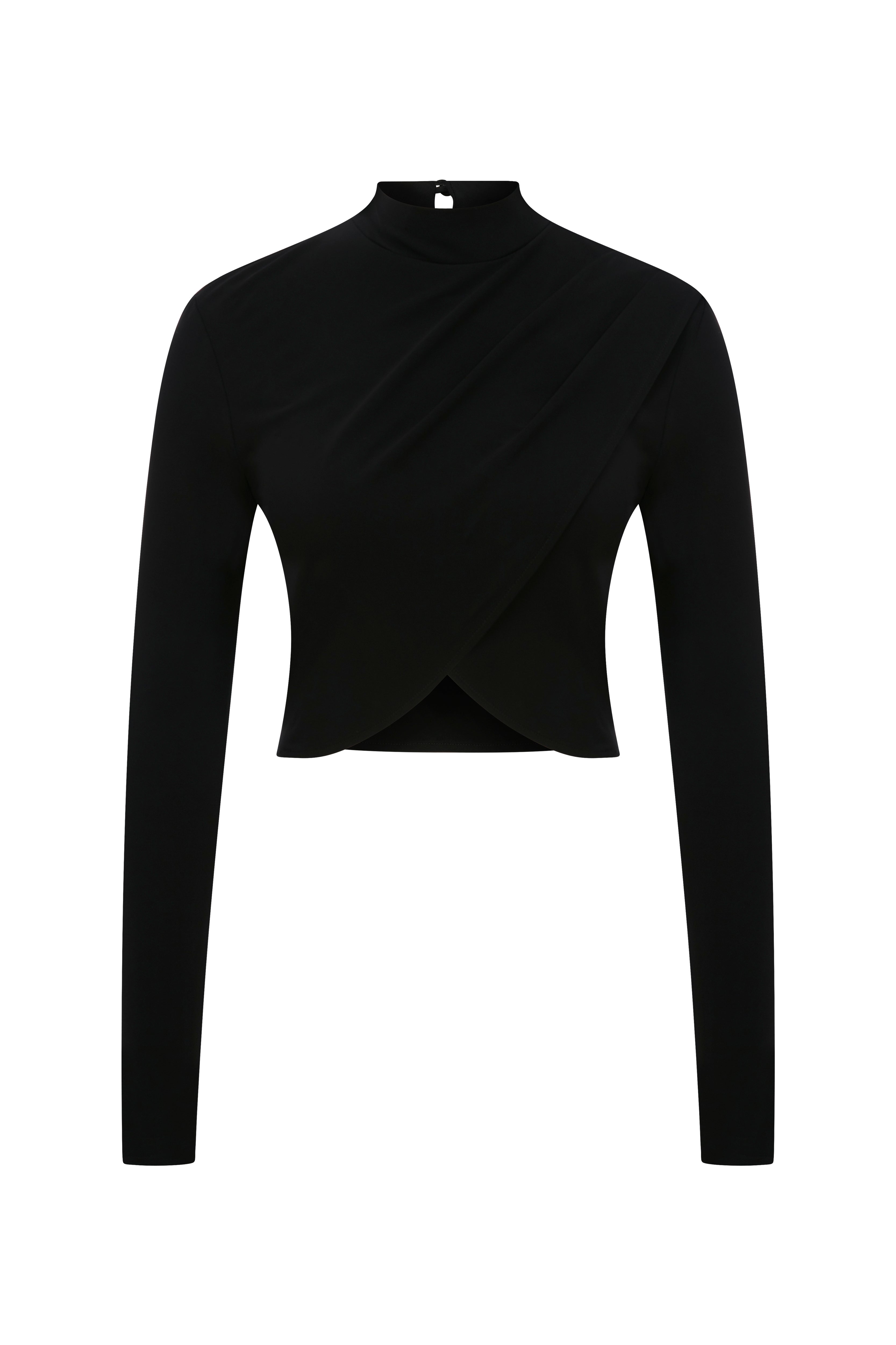 GEM - High Neck Long Sleeved Black Top – ANIM