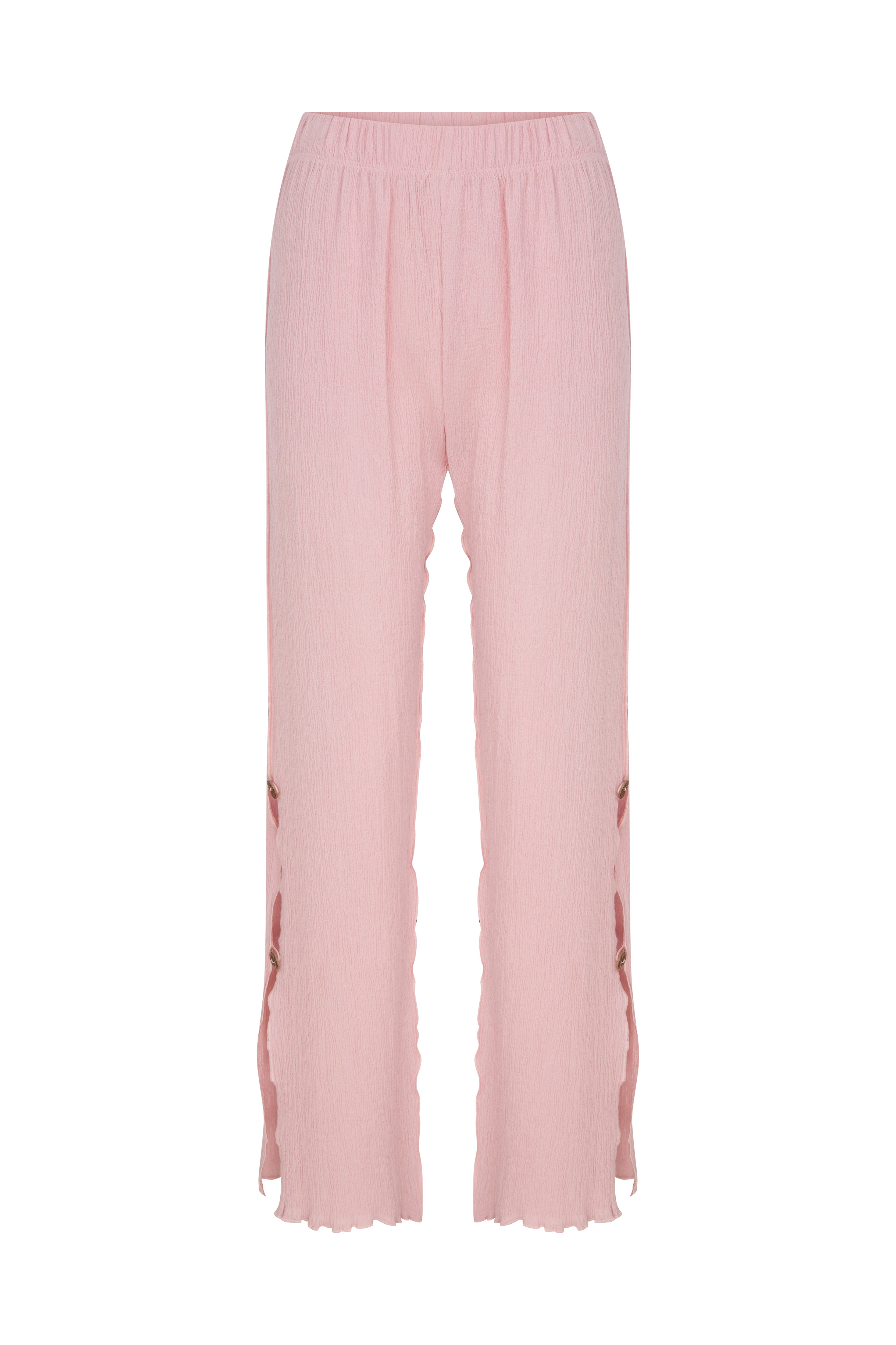 MALAIKA - Crinkled Pink Pants With Piping – ANIM