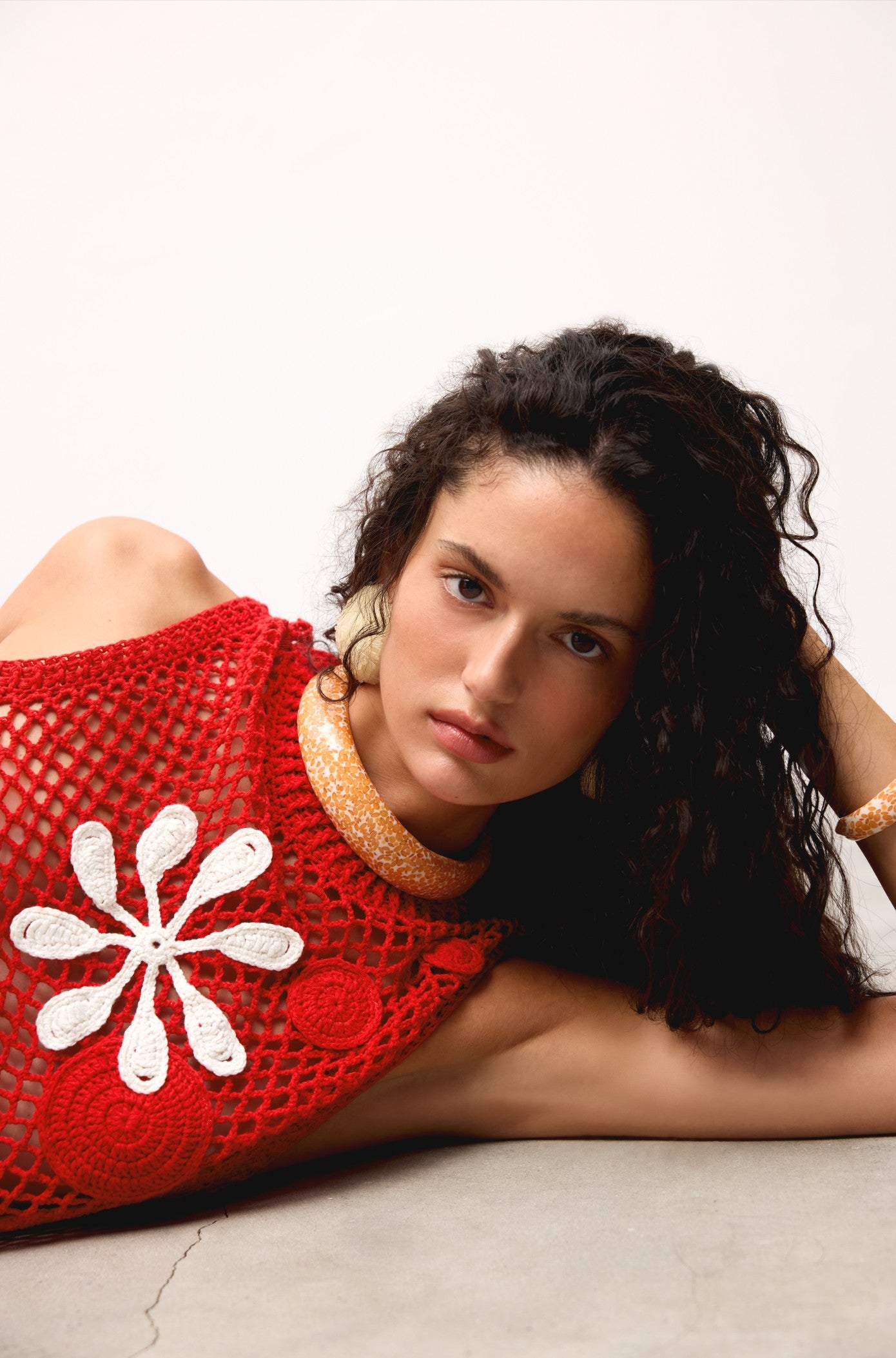 AZRA - Handmade Crochet Red Maxi Dress – ANIM
