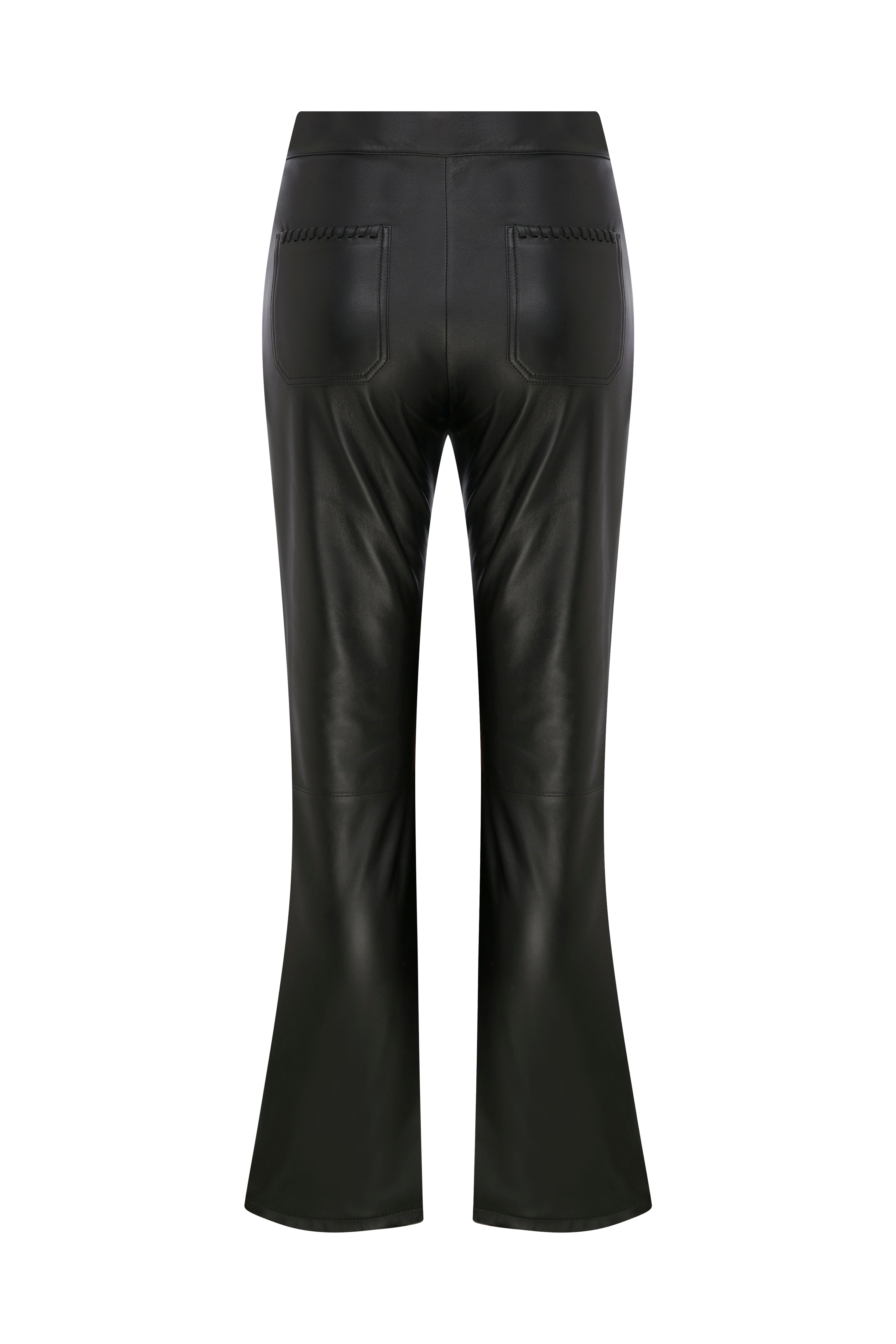 XENA - Leather Mid Waisted Straight Leg Pants – ANIM