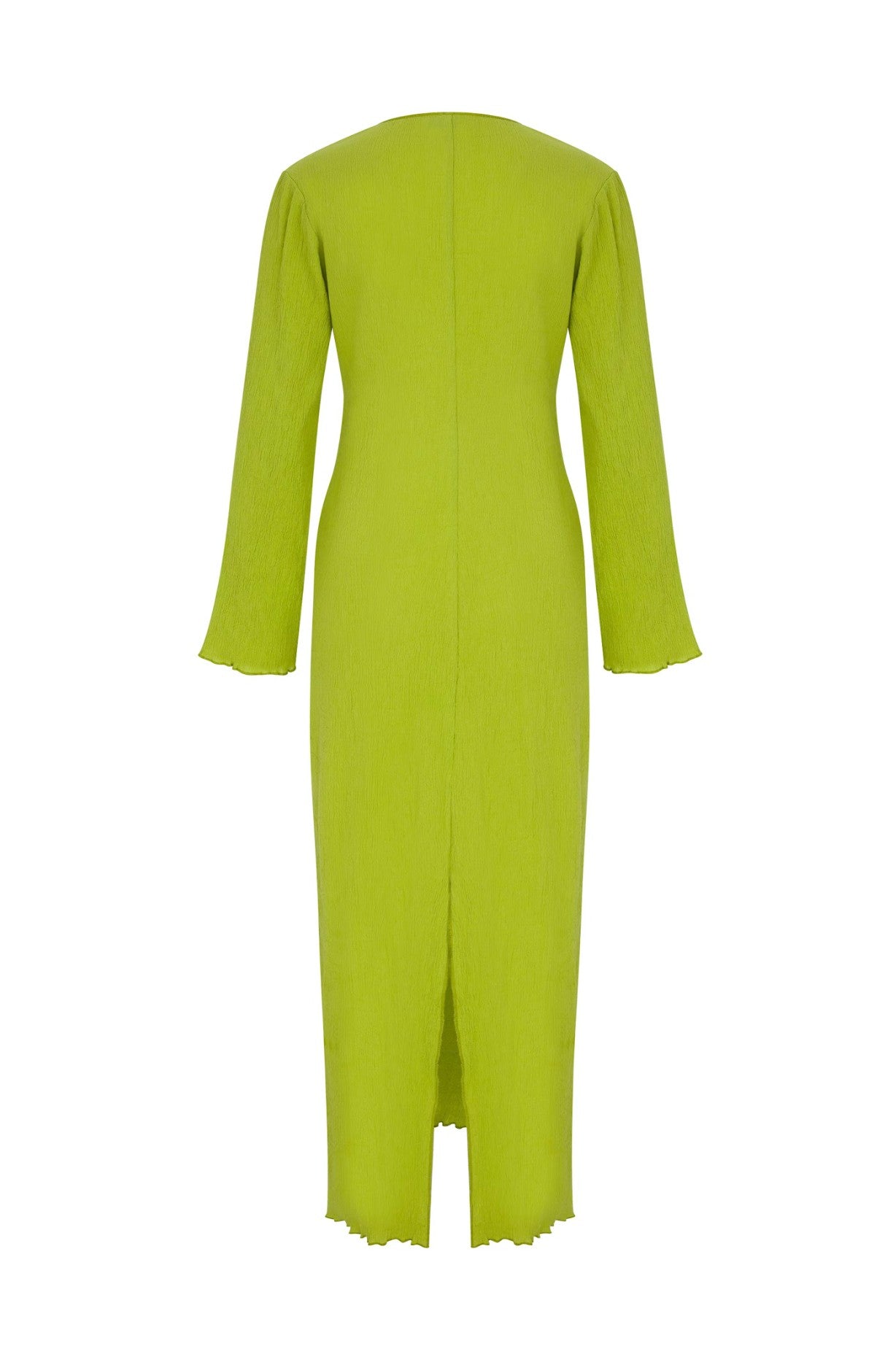 YIM - Green Crinkled Dress With Deep V-Neck ANIM YIM - Green Crinkled Dress With Deep V-Neck ANIM